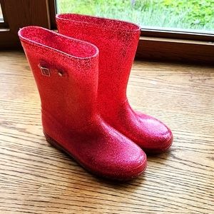 Pink glitter rainboots